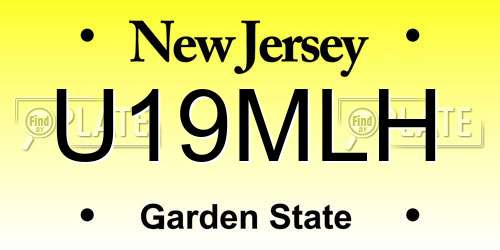 U19MLH New Jersey License Plate