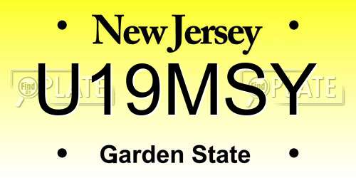 U19MSY New Jersey License Plate