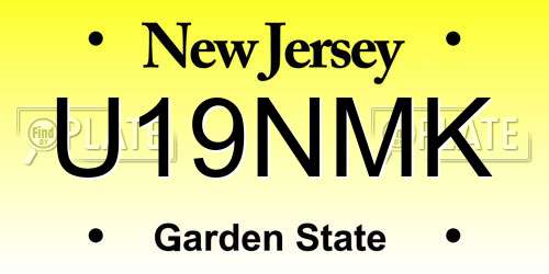 U19NMK New Jersey License Plate