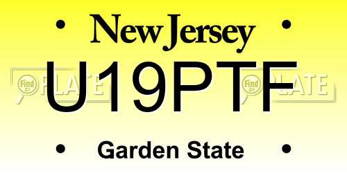 U19PTF New Jersey License Plate