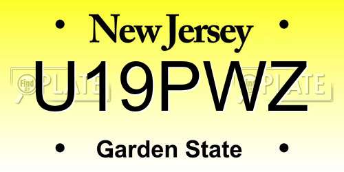 U19PWZ New Jersey License Plate