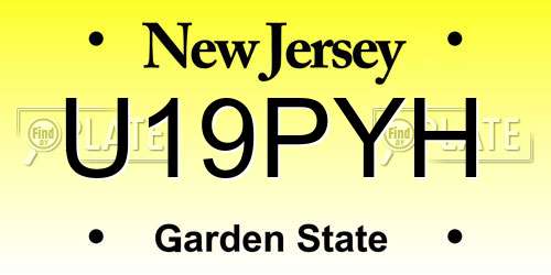 U19PYH New Jersey License Plate