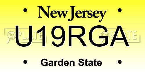 U19RGA New Jersey License Plate