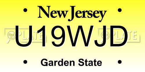 U19WJD New Jersey License Plate