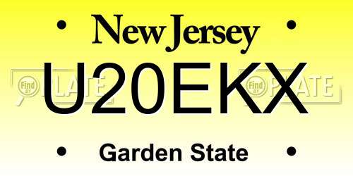 U20EKX New Jersey License Plate