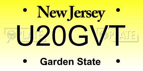 U20GVT New Jersey License Plate