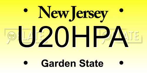 U20HPA New Jersey License Plate