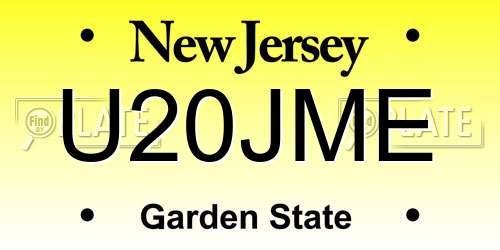 U20JME New Jersey License Plate