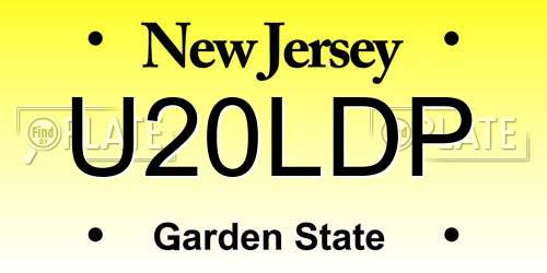 U20LDP New Jersey License Plate