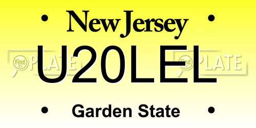 U20LEL New Jersey License Plate