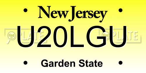 U20LGU New Jersey License Plate