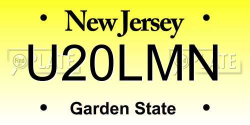 U20LMN New Jersey License Plate