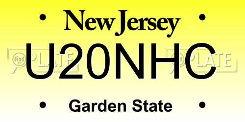 U20NHC New Jersey License Plate