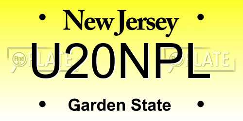 U20NPL New Jersey License Plate