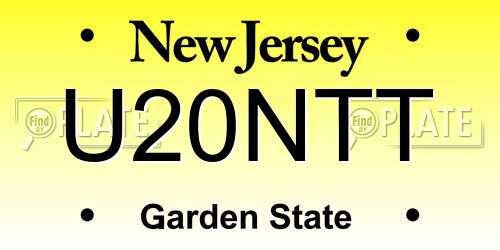 U20NTT New Jersey License Plate