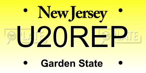U20REP New Jersey License Plate