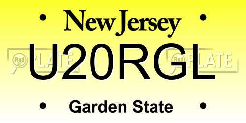 U20RGL New Jersey License Plate