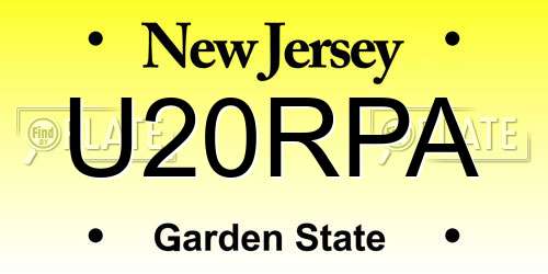 U20RPA New Jersey License Plate