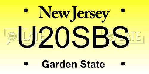 U20SBS New Jersey License Plate