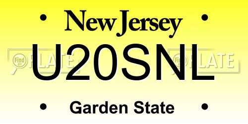 U20SNL New Jersey License Plate