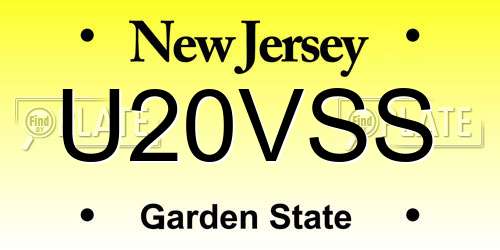 U20VSS New Jersey License Plate