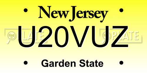 U20VUZ New Jersey License Plate