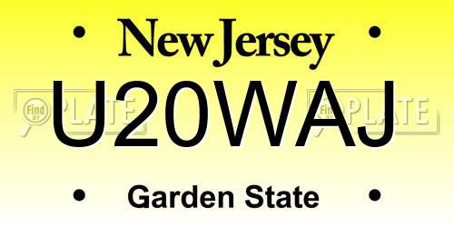 U20WAJ New Jersey License Plate