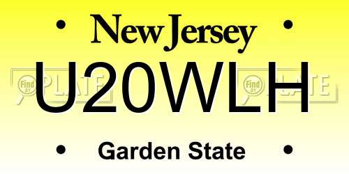 U20WLH New Jersey License Plate