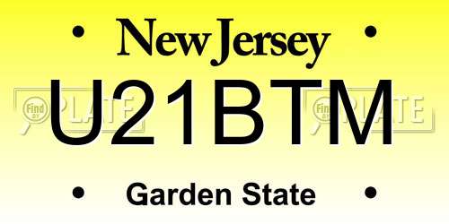 U21BTM New Jersey License Plate