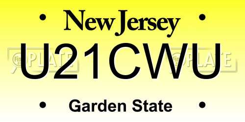 U21CWU New Jersey License Plate