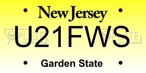 U21FWS New Jersey License Plate