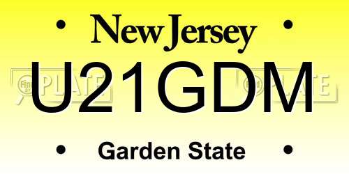 U21GDM New Jersey License Plate