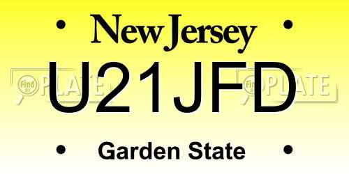 U21JFD New Jersey License Plate