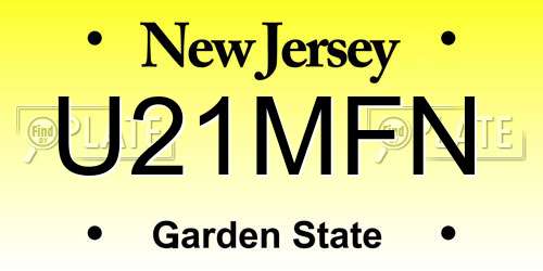 U21MFN New Jersey License Plate