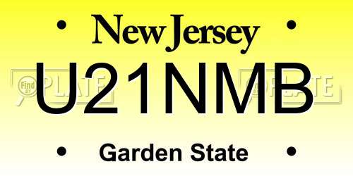 U21NMB New Jersey License Plate