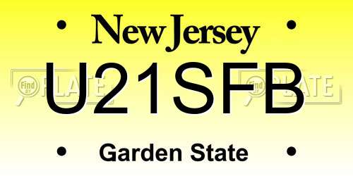 U21SFB New Jersey License Plate