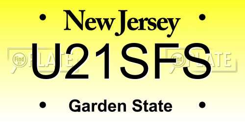 U21SFS New Jersey License Plate
