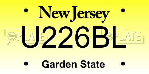 U226BL New Jersey License Plate