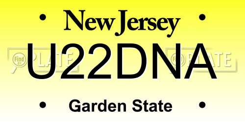 U22DNA New Jersey License Plate