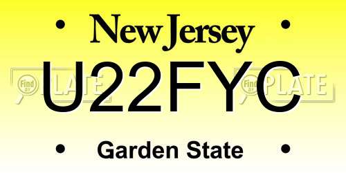 U22FYC New Jersey License Plate