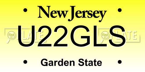U22GLS New Jersey License Plate