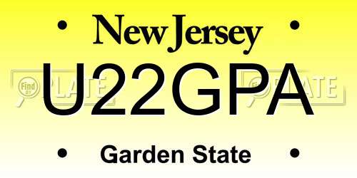 U22GPA New Jersey License Plate