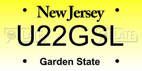 U22GSL New Jersey License Plate
