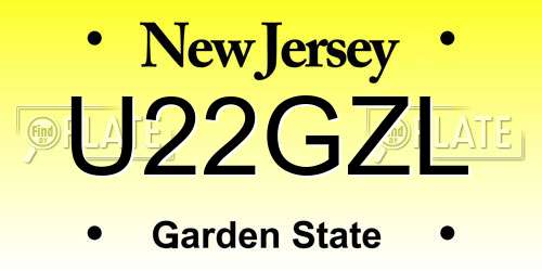 U22GZL New Jersey License Plate