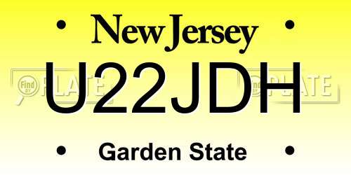 U22JDH New Jersey License Plate