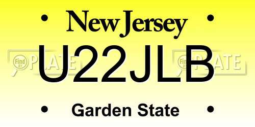 U22JLB New Jersey License Plate