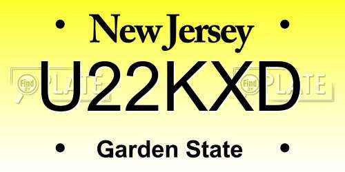 U22KXD New Jersey License Plate
