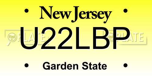 U22LBP New Jersey License Plate