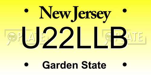 U22LLB New Jersey License Plate