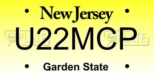 U22MCP New Jersey License Plate